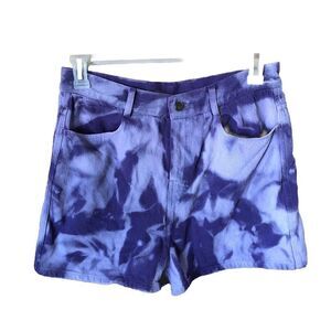 ASSEMBLY New York High Waisted Tie Dye Cotton Denim Shorts Size L